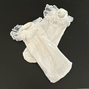 Gently Used White Lace Ankle Socks.